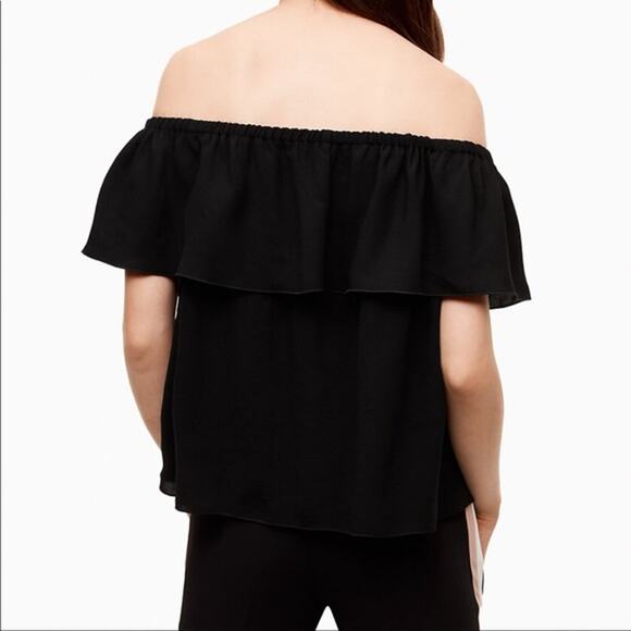 WILFRED Aritzia Promener Off Shoulder Top Sz XS Silk Trim - Picture 3 of 7